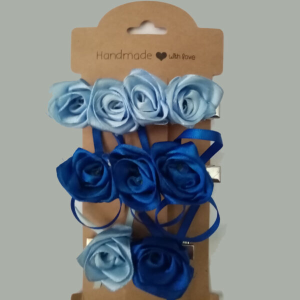 Satin Rose Crocodile Hair Clips (Pack of 3)